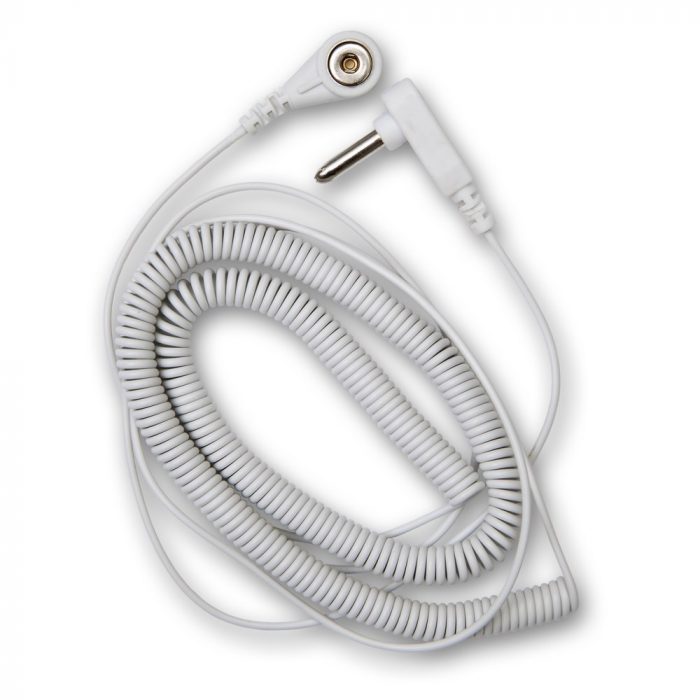 Spiral-Erdungskabel mit Druckknopf, Länge 4,50m