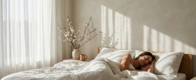 Frau im Bett